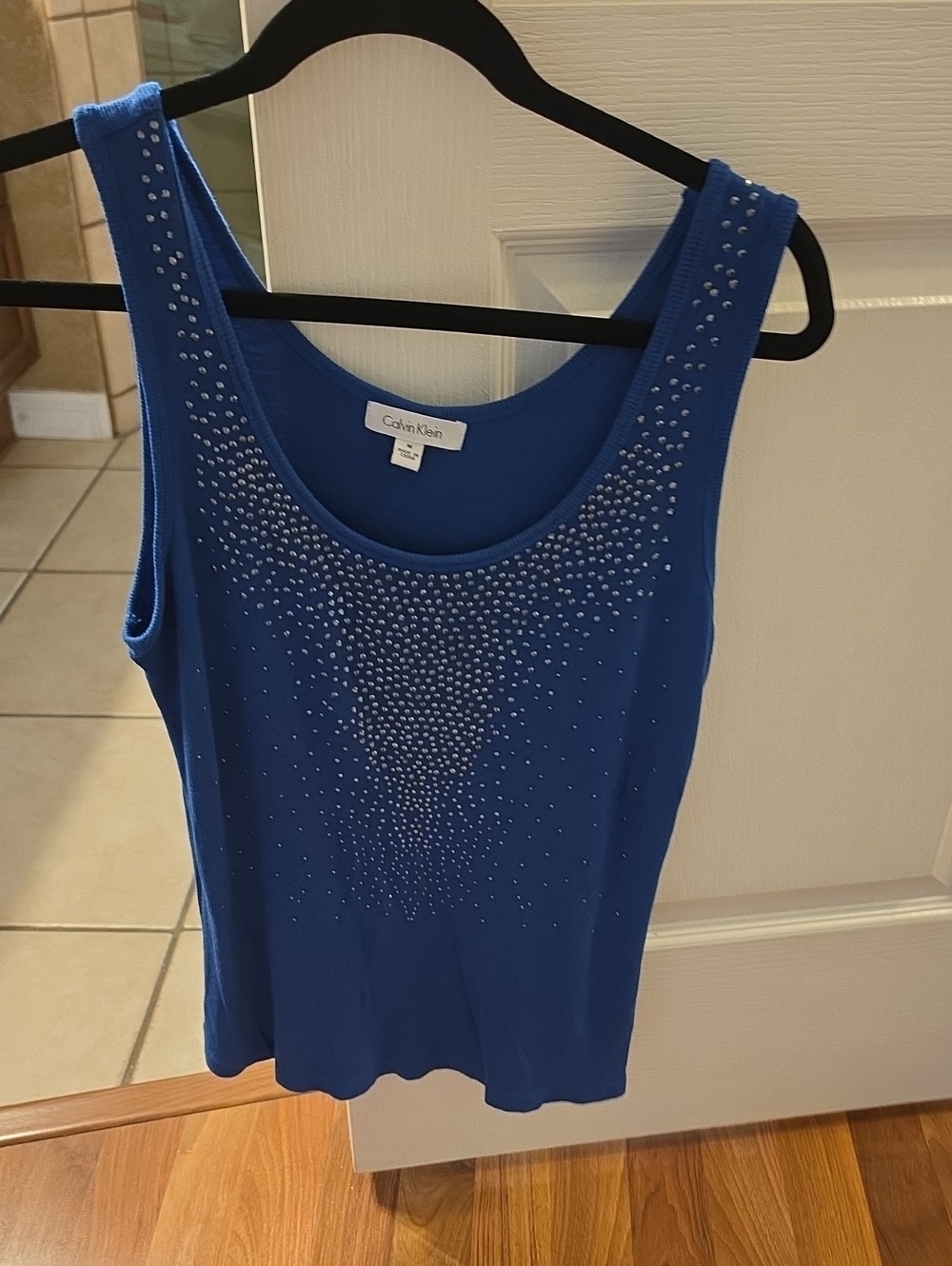 Calvin Klein Royal Blue Embellished Tank Top